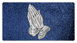 531 DSC700-516-SL-SH-BL Silver Praying Hands Shimmer Blue